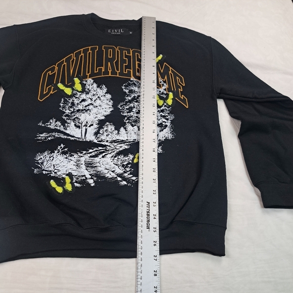 Civil Regime "Off The Beaten Path"  Black Crewneck Sweatshirt Size M - Picture 8 of 10
